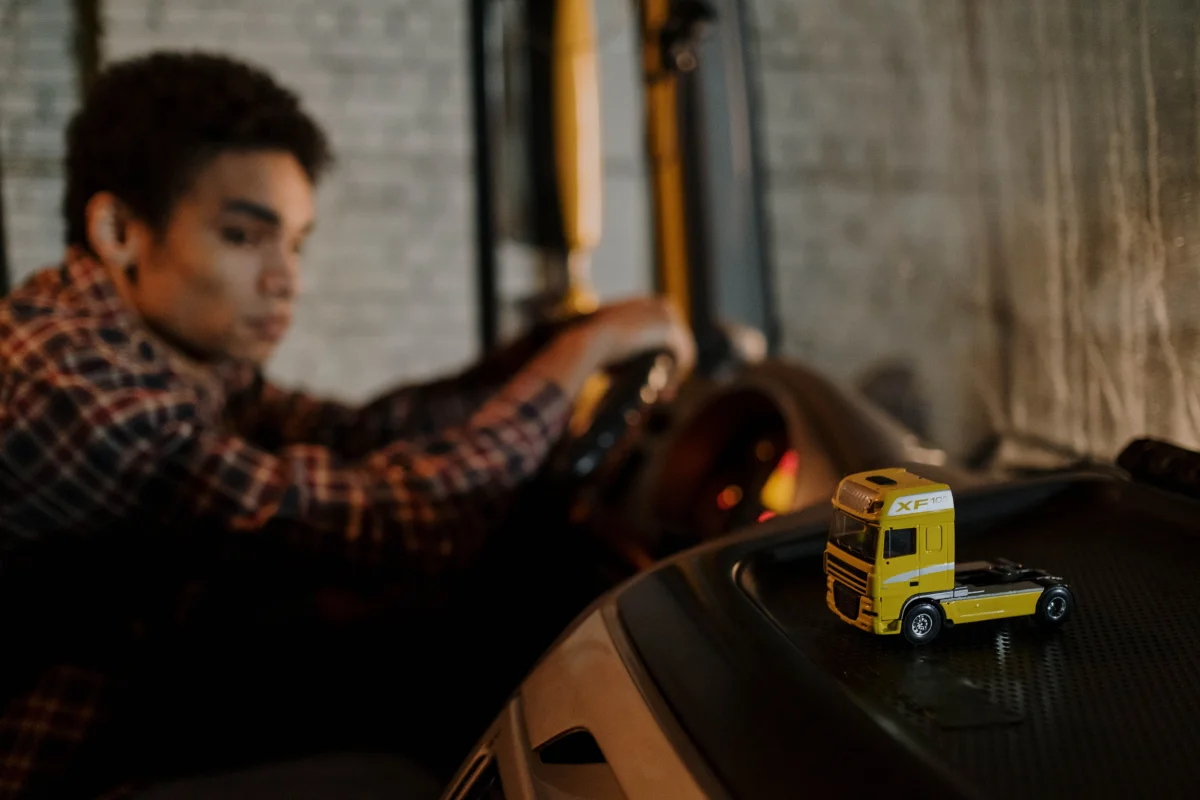 Autonomous truck on a highway