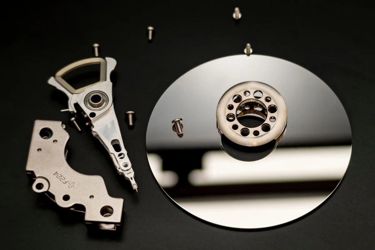 Close-up of actuator components