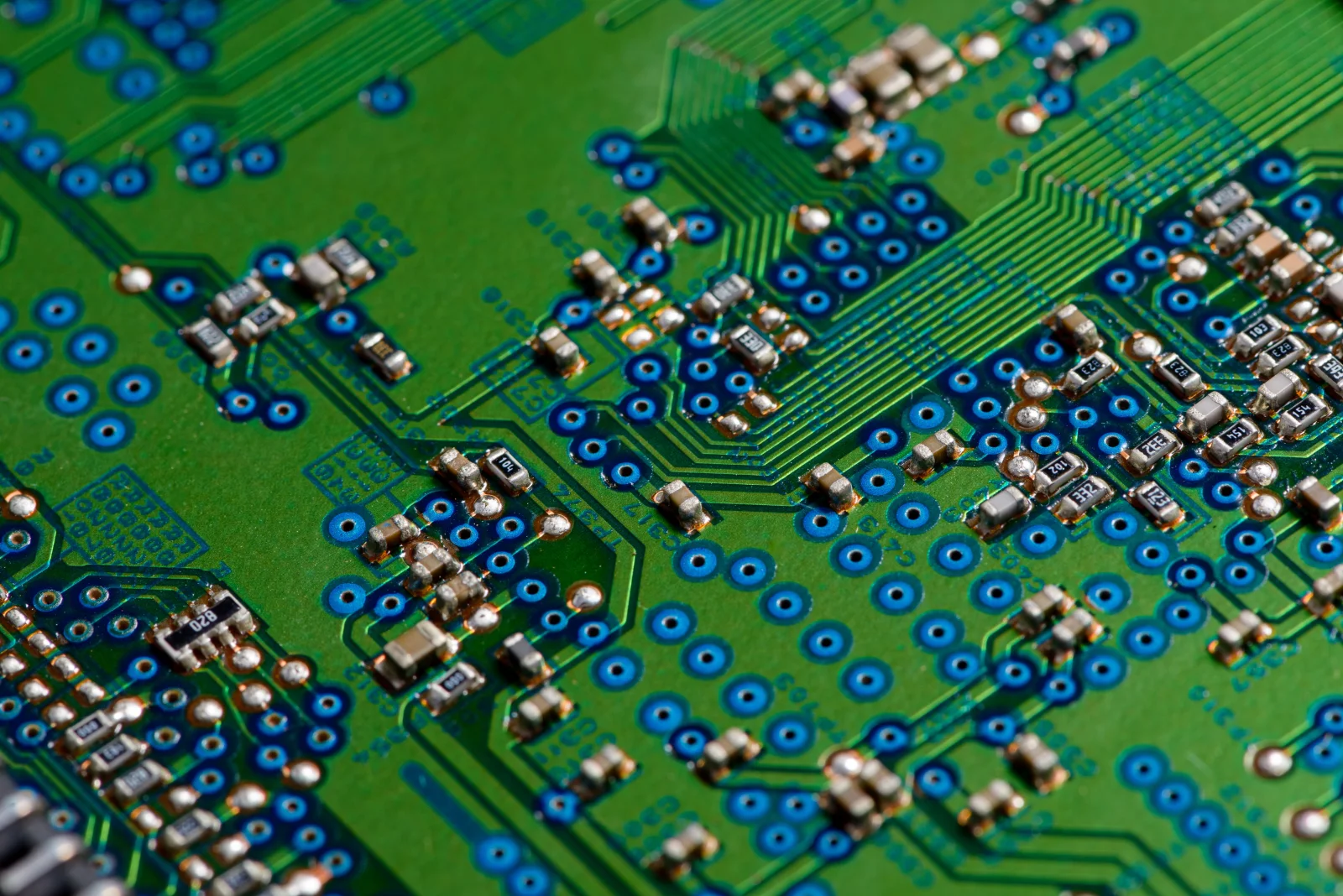 A map of Europe highlighted with semiconductor icons