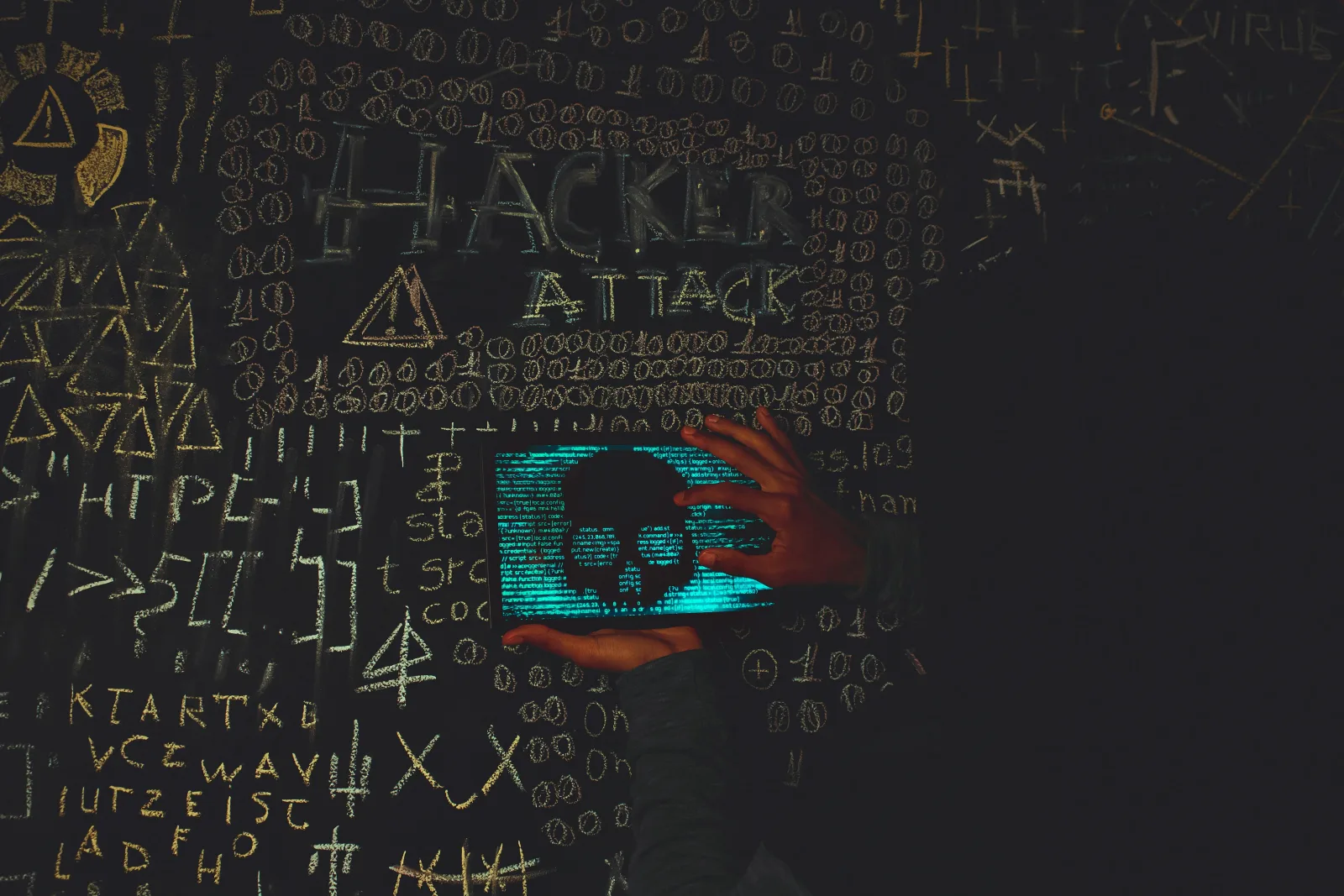 A dark, foreboding digital landscape symbolizing the vulnerability threat.