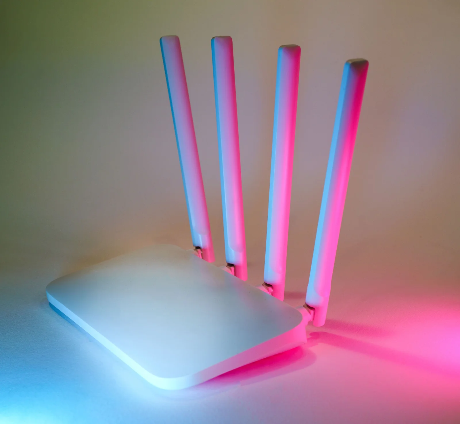A dramatic depiction of a Tenda router with digital vulnerabilities.