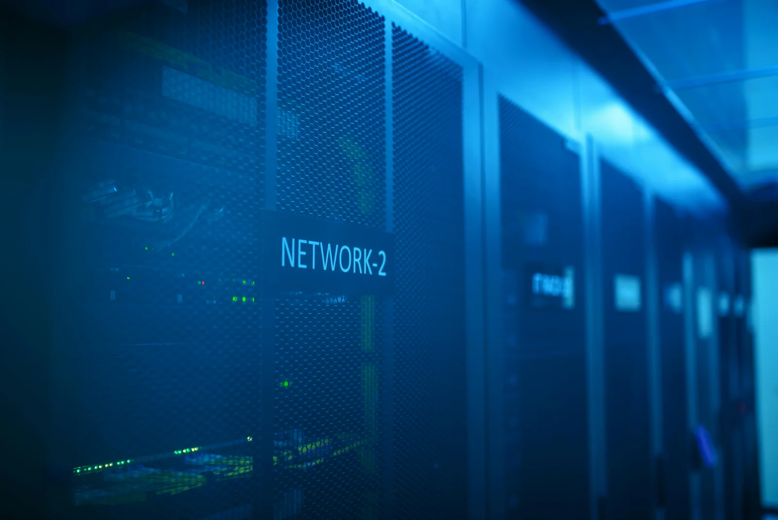 A secure email infrastructure represented by a digital fortress.