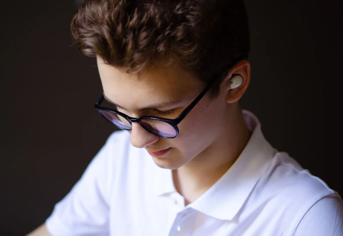 Close-up of smart glasses