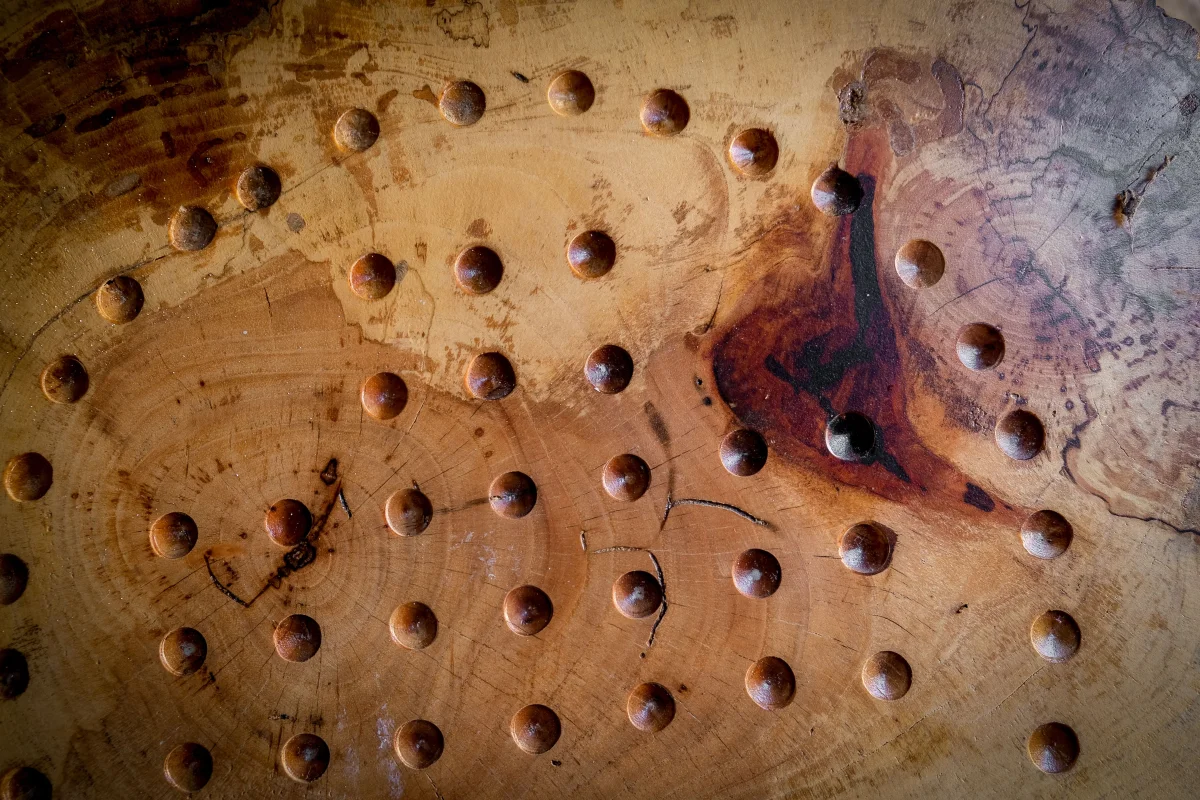 Oiled wooden sculpture