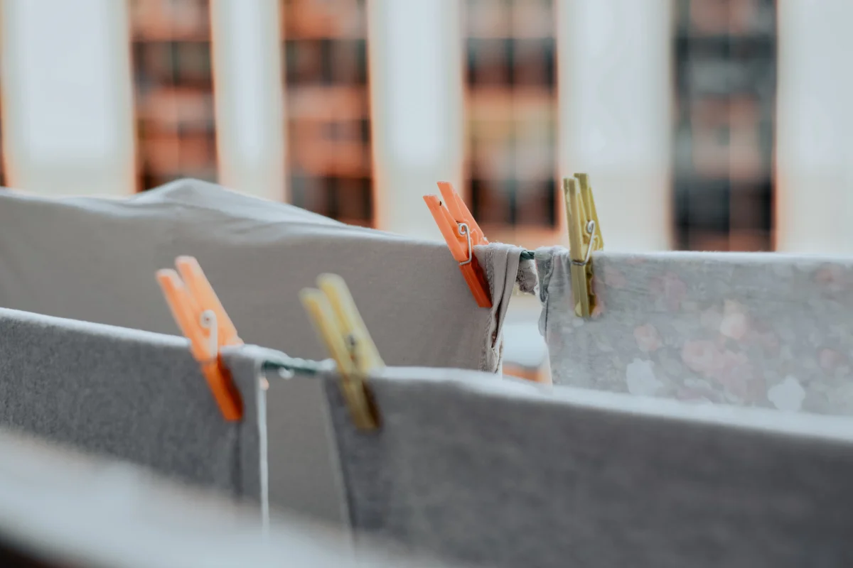 Clothes drying under sunlight