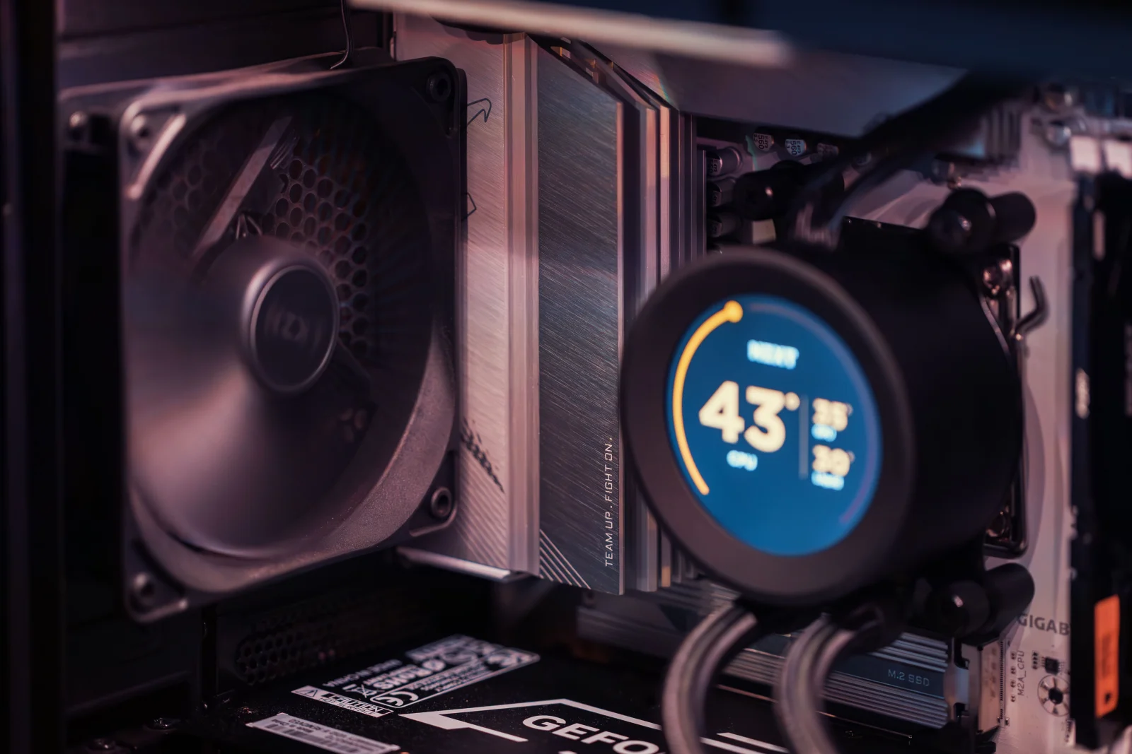 A dramatic illustration of a PC case utilizing the chimney effect