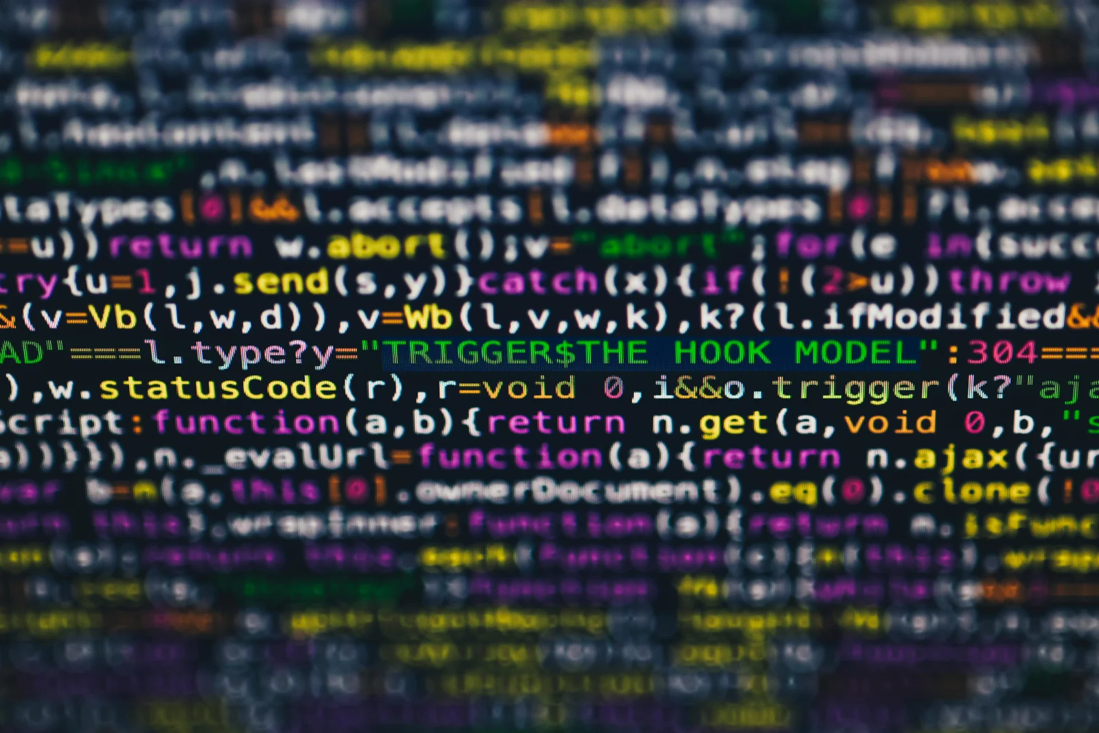 A tangled web of code with AI elements interwoven